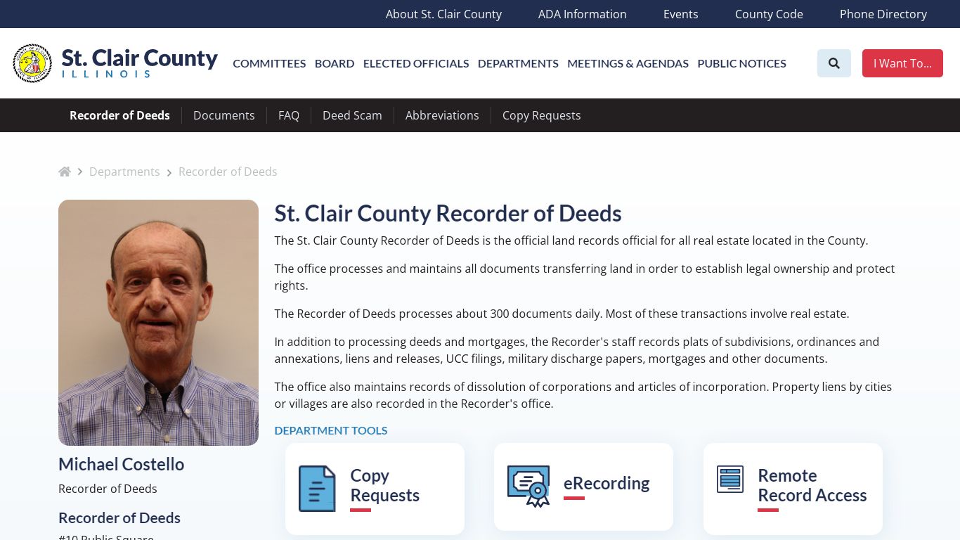 Recorder of Deeds | Departments - St. Clair County Illinois